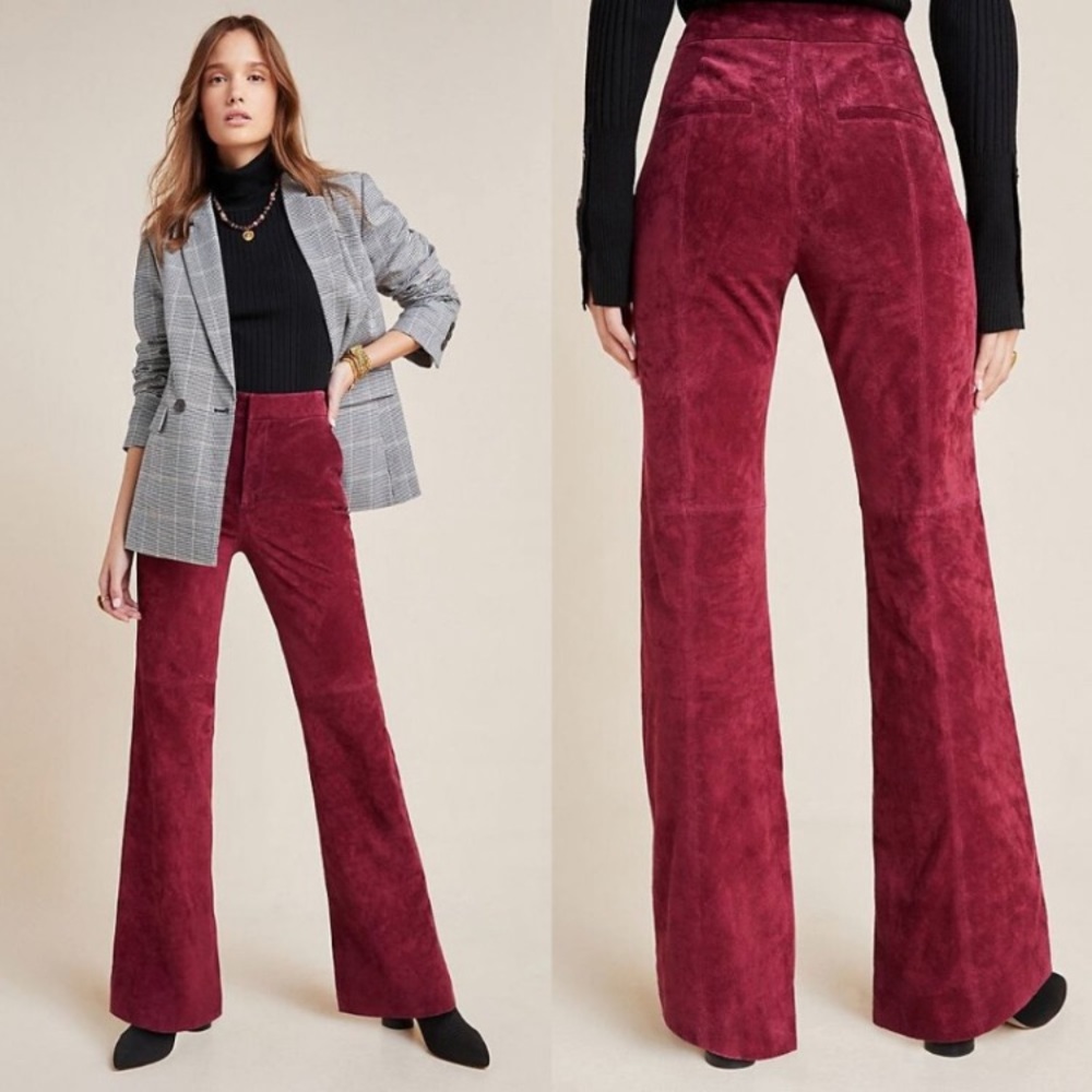 NWT Anthropologie Carson Suede Bootcut Trousers Size 6